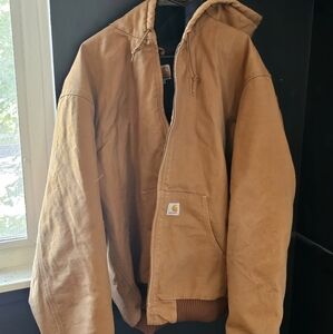 Carhartt Men's Tan Hooded Jacket (2XL Tall)